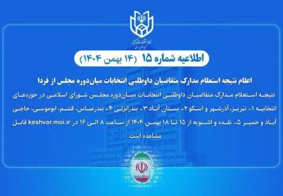 اعلام نتیجه استعلام مدارک متقاضیان داوطلبی انتخابات میاندوره‌ای مجلس از فردا